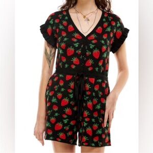 Saint Geraldine Strawberry Fields Knit Romper size Small